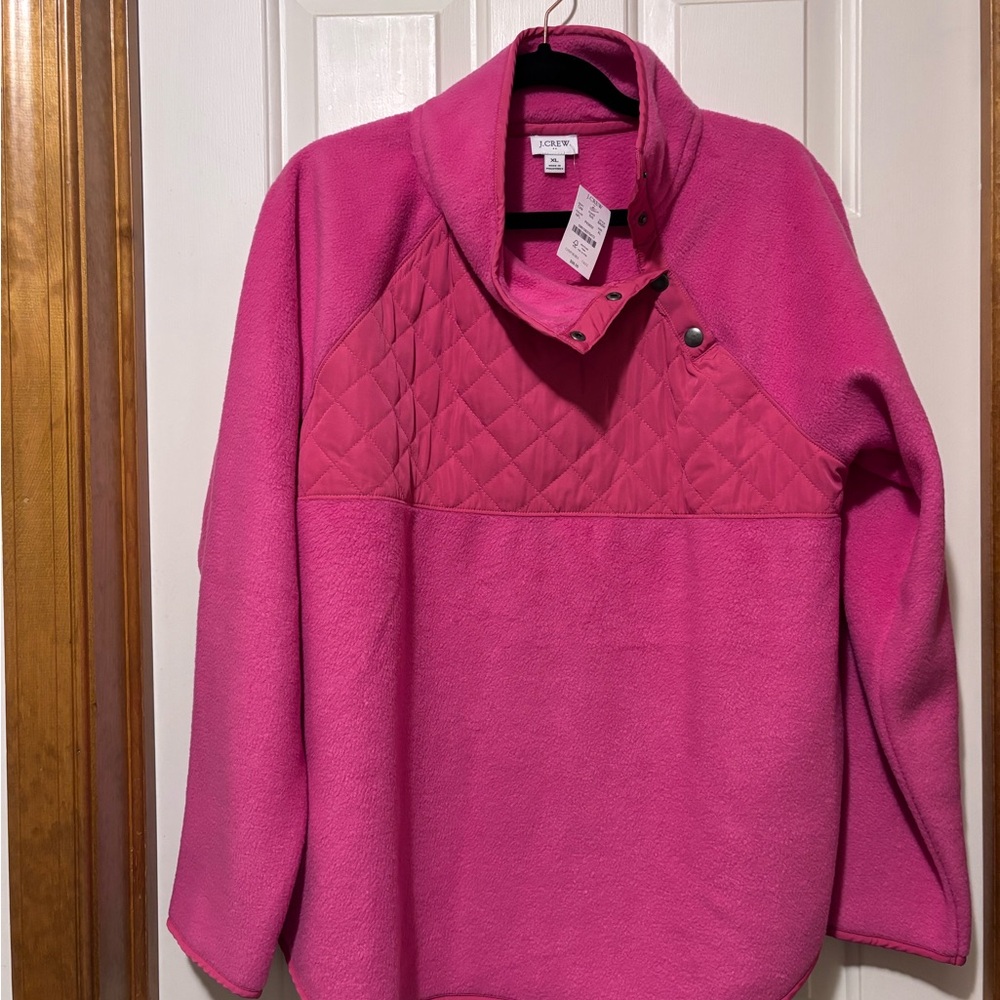 J. Crew Pink Quilted Pullover